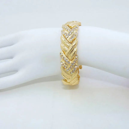 18k gold plated crystal jewelry set