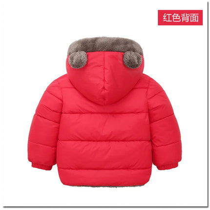 Baby Boys Girls Jacket Hooded Cotton Outerwear Children's Thick Fleece Coat Cashmere Padded Jackets Winter Boys Girls Warm Coats