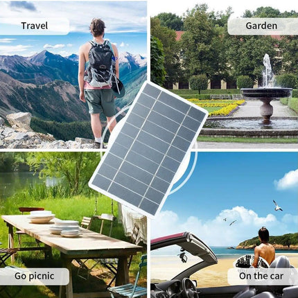 2W 5V Solar Charger Panel Portable Outdoor Solar Power Bank for Phones Waterproof Sunlight Charging USB Output for Camping