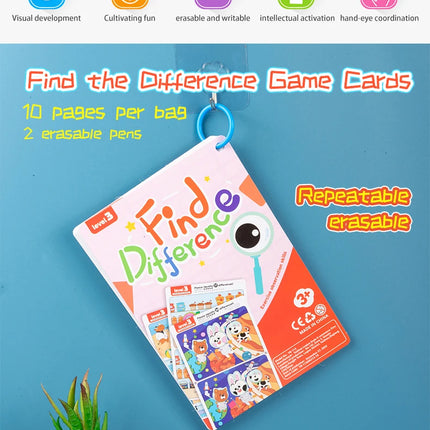 Kid's Find Difference Drawing Circle Game Learning Educational Children Training Concentration Activities Toys for Birthday Gift