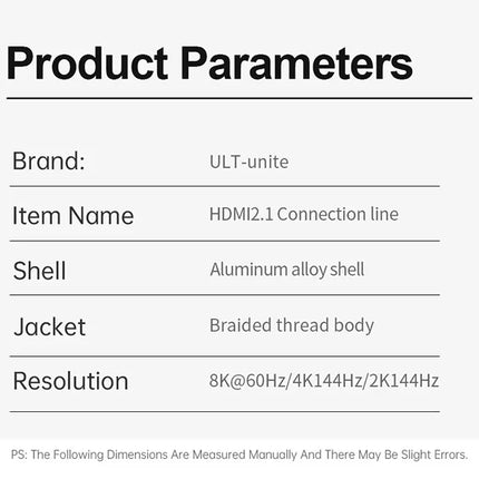 8K HDMI to HDMI 2.1 Cable 48Gbps High Speed 8K 60Hz 4K HDMI-compatible Cable for Switch Laptop Monitor Camera TV Smart Devices