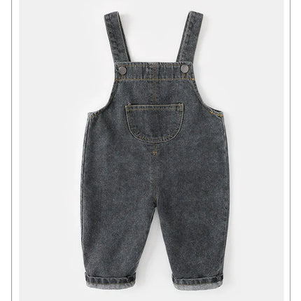 MILANCEL New Arrival Children Clothes Baby Girls Boys Overalls Solid Brief Style Toddler Denim Overol Jumpsuits