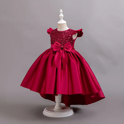 Girl Black Gown Girls Fly Sleeveless Dress Children Wedding Evening Birthday Party Princess Dresses For Children Girls