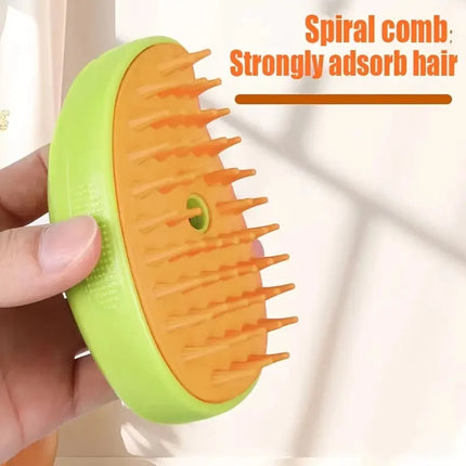 Steamy Dog Brush Electric Spray Cat Hair Brush 3 In1 Dog Steamer Brush for Massage Pet Grooming Removing Tangled and Loose Hair