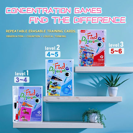 Kid's Find Difference Drawing Circle Game Learning Educational Children Training Concentration Activities Toys for Birthday Gift