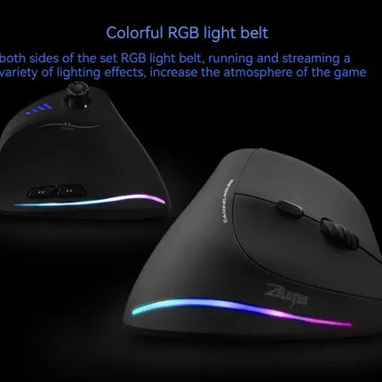 C-18 Vertical Gaming Mouse 10000 DPI Programmable 11 Buttons USB Wired RGB Optical Remote Mouse Gamer Mice For Laptop PC