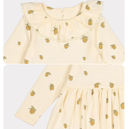 Fashion Baby Girl Dresses Floral Long Sleeve Cotton Toddler Girl Dress For 1-6Yrs Baby Girl Party Dress Girls Clothes