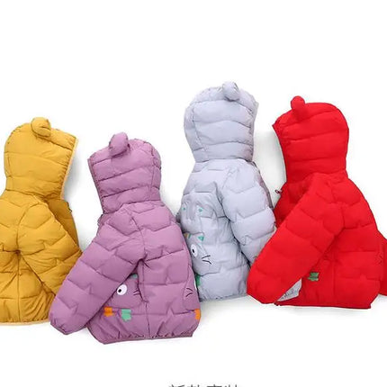 Winter Baby Down Cotton Jacket Winter 2023 New Fashion Cute Cartoon Coat Boys Girls Hooded Warm for Children's Outerwear 0-5y