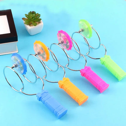 Kid Led Magic Magnetic Orbit Spinning Top Toy Creative Hand Cranked Color Luminous Spinning Toys For Boys Girls Children Gifts