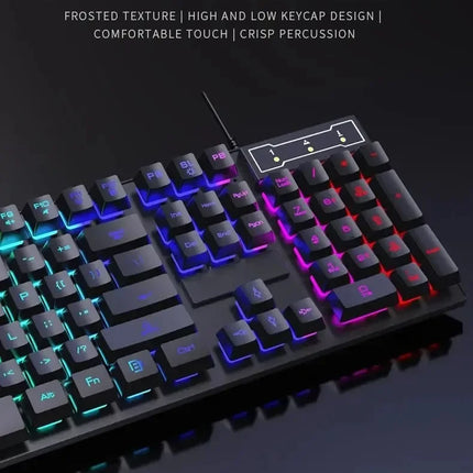 104 key Backlit Mechanical Keyboard Wired Gaming Keyboard waterproof Luminous keyboard And Mouse Set for Gamer PC Laptop Office