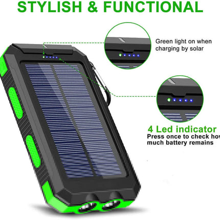 Solar Power Bank 80000mAh Portable Charging Poverbank External Battery Charger Strong Light LDE Light for All Smartphones