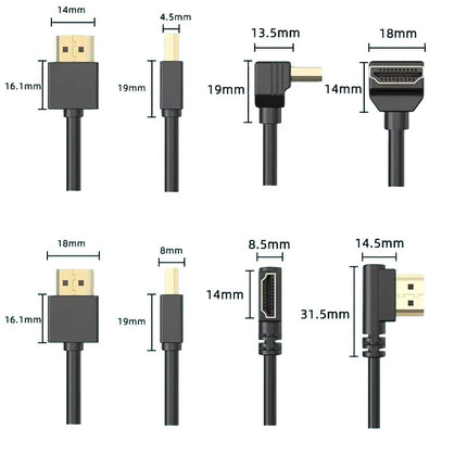 90 Degree HDMI 2.0 Cable - Graphene Enhanced for Space-Saving Installations | 8K, 3D & High Refresh Rate Aux Cable  Hdmi Cable