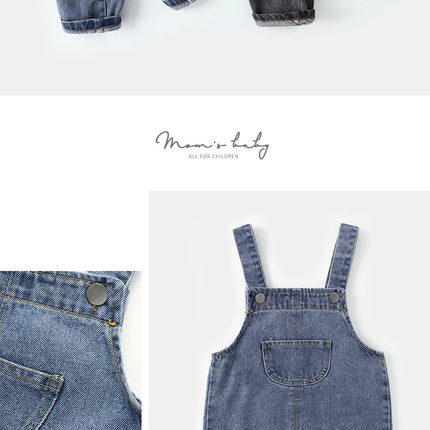 MILANCEL New Arrival Children Clothes Baby Girls Boys Overalls Solid Brief Style Toddler Denim Overol Jumpsuits