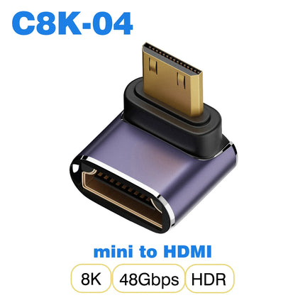 UGOURD HDMI2.1 Cable Adapter mini micro hdmi to HDMI 2.1 Converter 48Gpbs 8K60HZ 4K120HZ for HDTV Projector PS4 PS5 Laptop PC