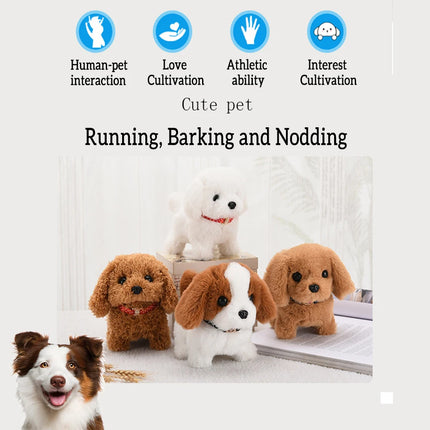 Pet Companion Battery Operated Toy Plush puppy pet electronic interactive toy  walking barking wagging tail Simulation puppy