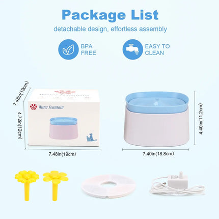 Low Decibel Pet Water Dispenser with Nozzle Cat Dog Automatic Water Dispenser Electric Recirculate Filtring Drinker Pet Supplies