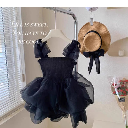 Baby Girl Black Tutu Dress Long Sleeve Autumn Child Princess Dresses 1-8Y Children Clothes One Piece Puffy Vestidos Elegant