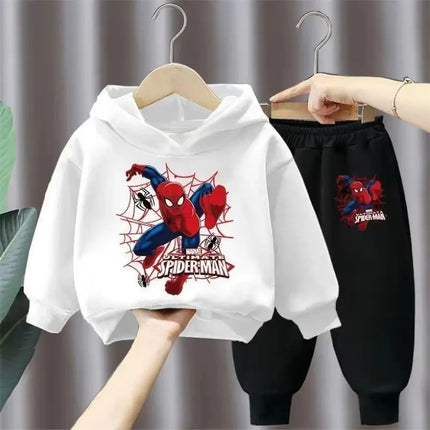 Marvel Spring Autumn Children's Clothing Sets Spiderman Boys Sweatshirt+Sweatpant 2pcs Kids Hooded Sport Pullover Set Tracksuit
