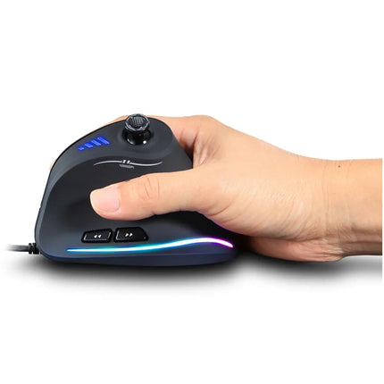 C-18 Vertical Gaming Mouse 10000 DPI Programmable 11 Buttons USB Wired RGB Optical Remote Mouse Gamer Mice For Laptop PC