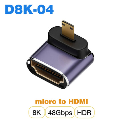 UGOURD HDMI2.1 Cable Adapter mini micro hdmi to HDMI 2.1 Converter 48Gpbs 8K60HZ 4K120HZ for HDTV Projector PS4 PS5 Laptop PC
