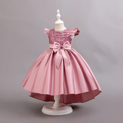 Girl Black Gown Girls Fly Sleeveless Dress Children Wedding Evening Birthday Party Princess Dresses For Children Girls