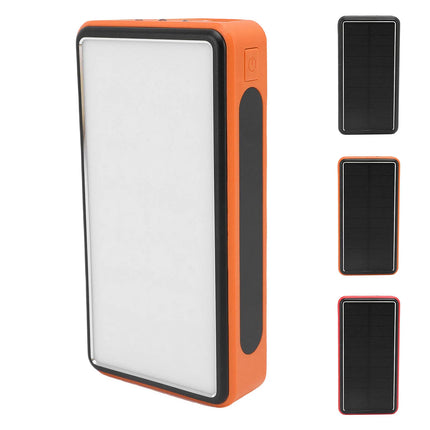 Solar Power Bank 50000mAh Aluminum Alloy USB Portable Charger Battery Pack with LED Light for Outdoor Camping Emergency