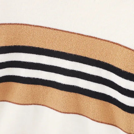 2-6 Years Autumn Winter Boys Sweater Stripe Design Full Sleeve High Collar Knitting Shirt For Kids Children Handsome Knitwear