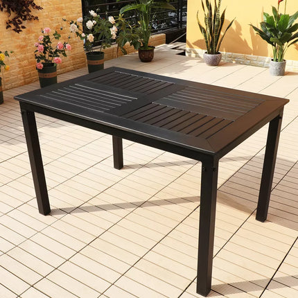 Outdoor Dining Table Leisure 120cm Courtyard Wood-plastic Garden Tables Villa Long Table Modern Furniture