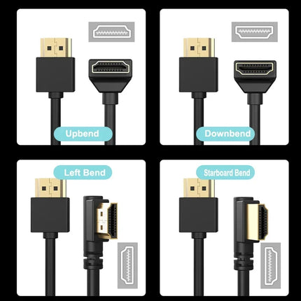 90 Degree HDMI 2.0 Cable - Graphene Enhanced for Space-Saving Installations | 8K, 3D & High Refresh Rate Aux Cable  Hdmi Cable