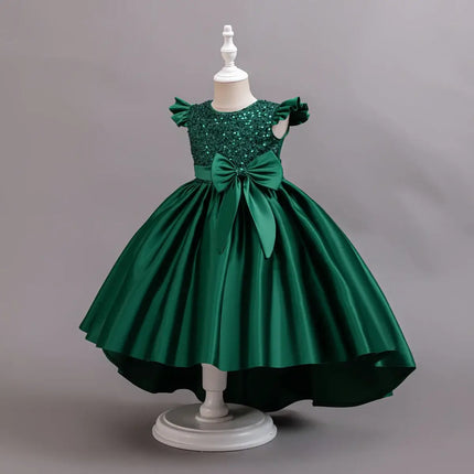 Girl Black Gown Girls Fly Sleeveless Dress Children Wedding Evening Birthday Party Princess Dresses For Children Girls