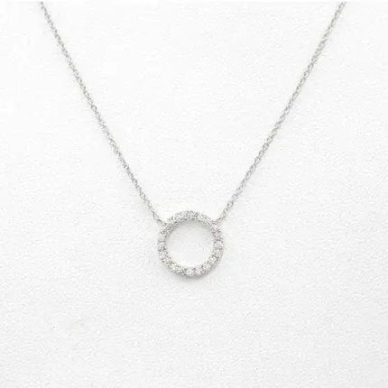 Fashion Trend Elegant Jewelry Simple Crystal Circle Pendant Necklace Golden Color Unquie Women Necklace Party Gift Wholesale