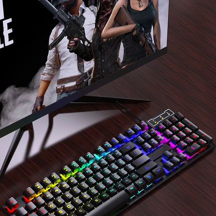 104 key Backlit Computer Keyboard Waterproof Gaming Keyboard Backlit Ergonomics Colorful Mechanical Feel Keyboard And Mouse Set
