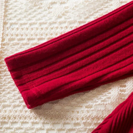 Baby Girl Button Front Solid Rib Knit Long-sleeve Dress Soft and Comfortable Perfect for Outings Daily Casual Wear Kids Clothes