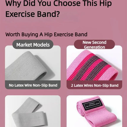 3Pcs Fabric Resistance Hip Booty Bands Glute Thigh Elastic Workout Squat Circle Stretch Fitness Strips Loops Yoga Gym Equipment