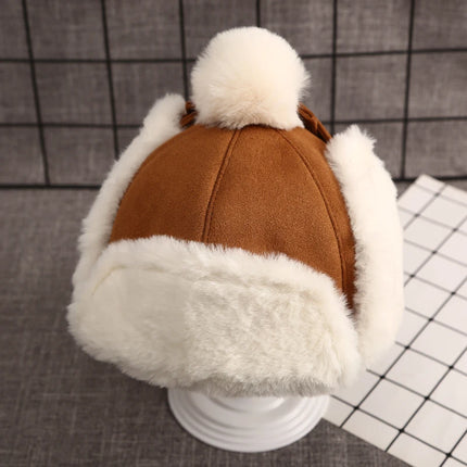 Winter Baby Boys Girls Hat Children Thicken Windproof Ear Protection Cap Solid Outdoor Lei Feng Hat Beanie Gifts Cap 1-3Y