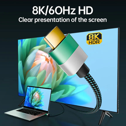 8K HDMI to HDMI 2.1 Cable 48Gbps High Speed 8K 60Hz 4K HDMI-compatible Cable for Switch Laptop Monitor Camera TV Smart Devices