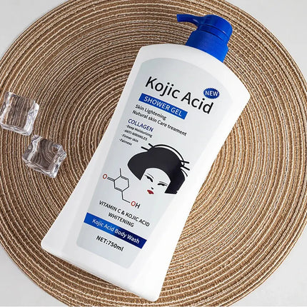 Kojic Acid Shower Gel Deep Cleansing Brighten Body Wash Whitening Exfoliator Chicken Skin Body Care Moisturizing Skincare 750ml