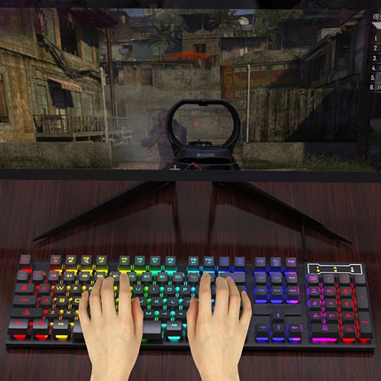 104 key Backlit Computer Keyboard Waterproof Gaming Keyboard Backlit Ergonomics Colorful Mechanical Feel Keyboard And Mouse Set