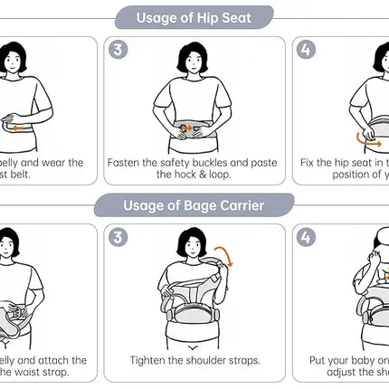 Baby Carrier, Baby Carrier Newborn to Toddler, Toddler Carrier with Hood All Seasons & All Position Baby Hip Carrier