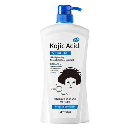 Kojic Acid Shower Gel Deep Cleansing Brighten Body Wash Whitening Exfoliator Chicken Skin Body Care Moisturizing Skincare 750ml