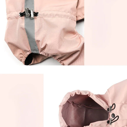 Pet dog clothing, rainproof, breathable and reflective clothes, dog four-legged raincoat, cat and dog supplies french bulldog