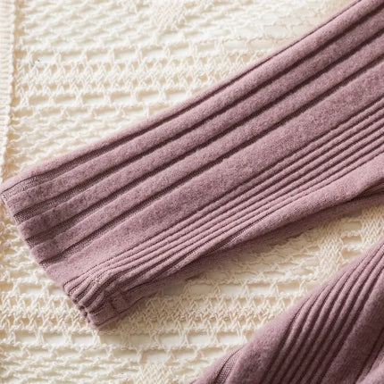 Baby Girl Button Front Solid Rib Knit Long-sleeve Dress Soft and Comfortable Perfect for Outings Daily Casual Wear Kids Clothes