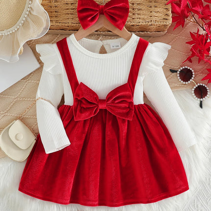 Baby girl autumn and winter elegant and fashionable warm gold velvet fabric round neck ruffle edge long sleeved gold velvet shou