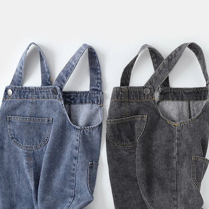 MILANCEL New Arrival Children Clothes Baby Girls Boys Overalls Solid Brief Style Toddler Denim Overol Jumpsuits