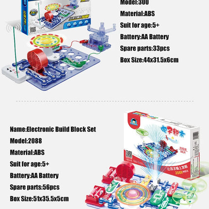 ANU New Circuit Electronic Building Block Scientific Experiment Educational Children's Assembled Toys Electronic Exploration 8+