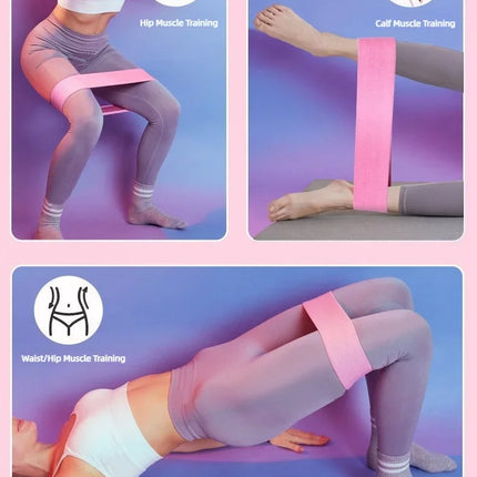 3Pcs Fabric Resistance Hip Booty Bands Glute Thigh Elastic Workout Squat Circle Stretch Fitness Strips Loops Yoga Gym Equipment