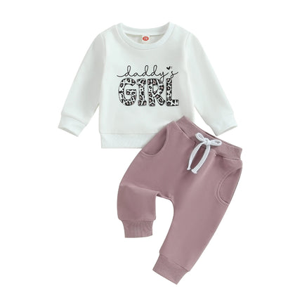 Casual New Baby Boys Long Sleeve Outfits Clothes Fashion Letter Print Sweatshirt Tops Elastic Pants Suit for Baby Fall Clothing