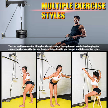 Fitness Wall Mounted Pulley System, Weight Cable Pulley System, Suitable For Gym Strength Training, LAT Pull Down, Fitness