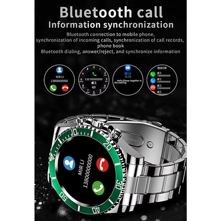AW12 Bluetooth Smartwatch for Men and Women - Waterproof Fitness Tracker with Call Function and Steel Wristband