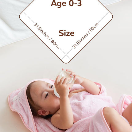 Baby Hooded Bath Towel,2 Pack  Babie Towels for Newborn,Infant,Toddler,Ultra Absorbent Soft (White Bear+Blue Bear)